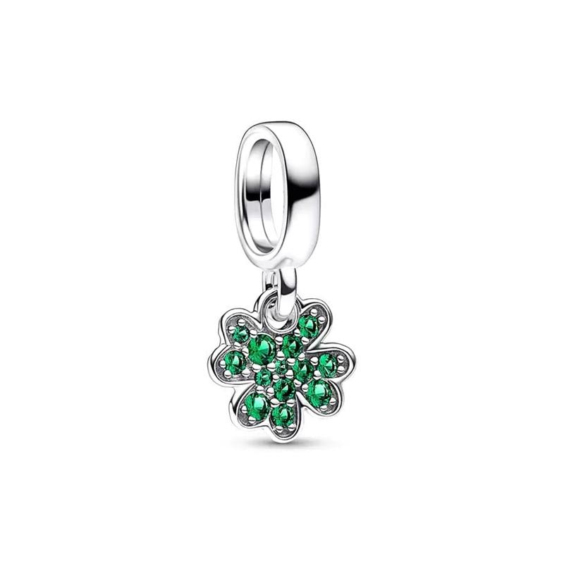Diy Women Jewelry Gifts Lucky Four-Leaf Clover Heart Charm Beads Fit Original European Bracelets Necklace Accessories