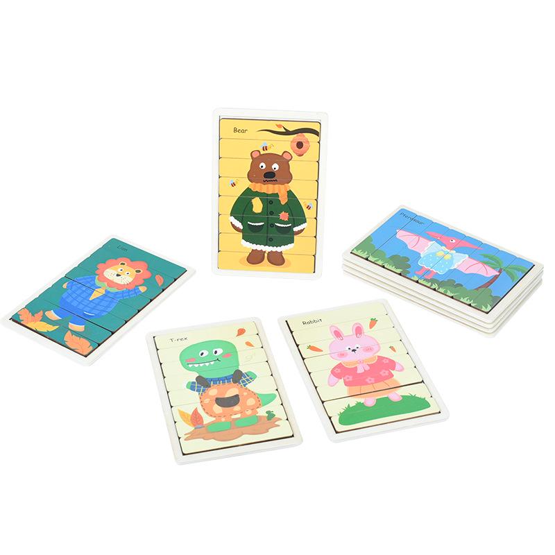 Creative Wooden Dinosaur Puzzle for Kids: Educational Animal Pattern for Kindergarten