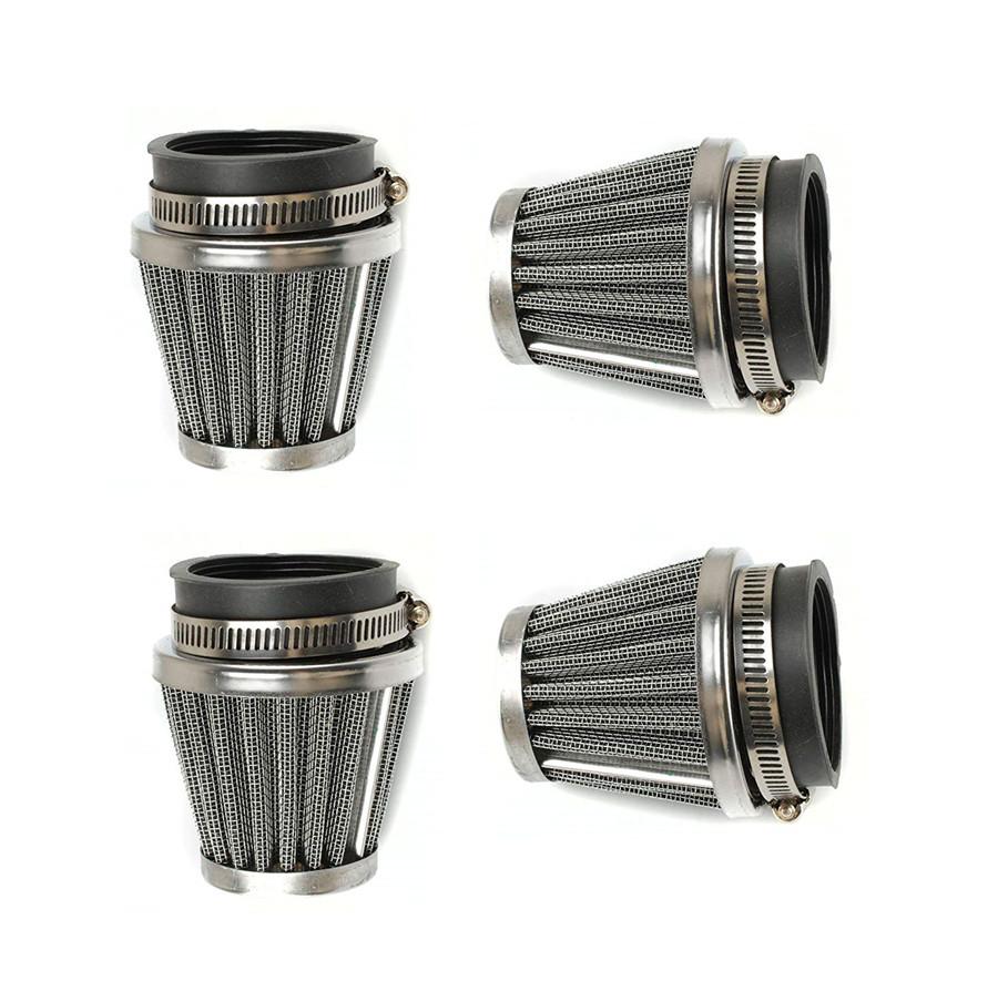 4pcs 48mm Inlet Cone Air Filter Intake Pod Moped Scooter ATV Quad Go Kart Buggy