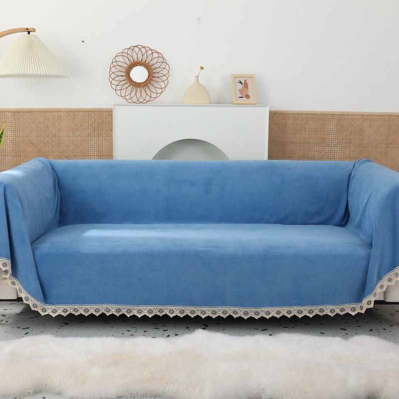 Four Seasons Waterproof Solid Color Cut Velvet Sofa Cover Towel Simple Non-Slip Urine-Proof Anti-Dirty Sofa Towel Covers
