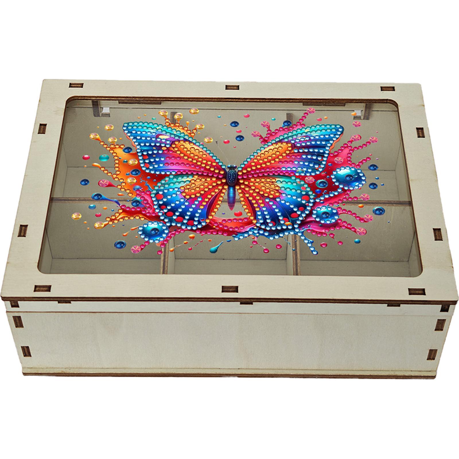 

Diamond Painting Storage Box Wooden Box DIY 5D Diamond Painting Jewelry Box Diamond Painting Container Box for Women