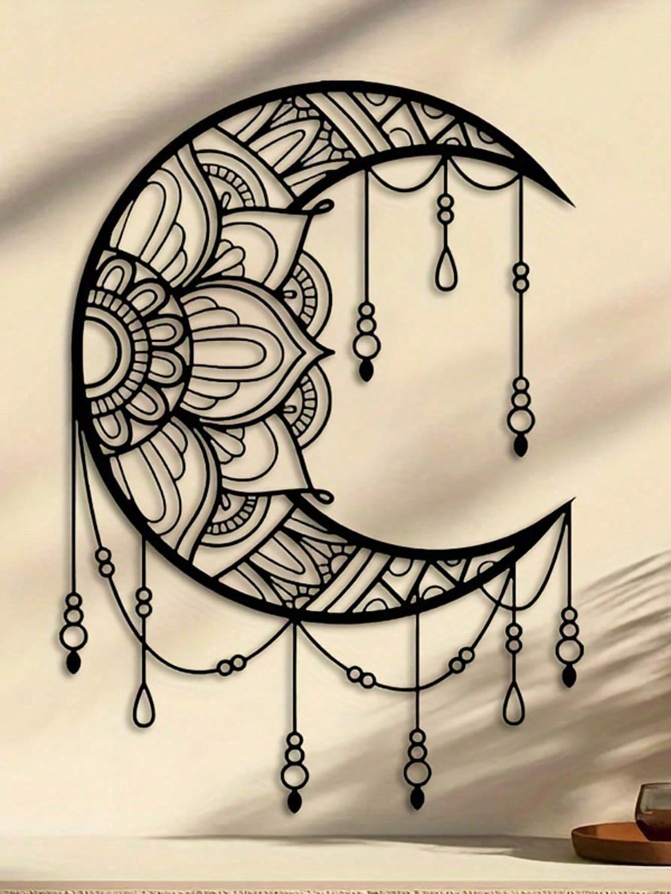 

Simple Metal Mandala Moon Wall Sculpture Home Decor Boho Hanging Art TY7196 різнокольоровий