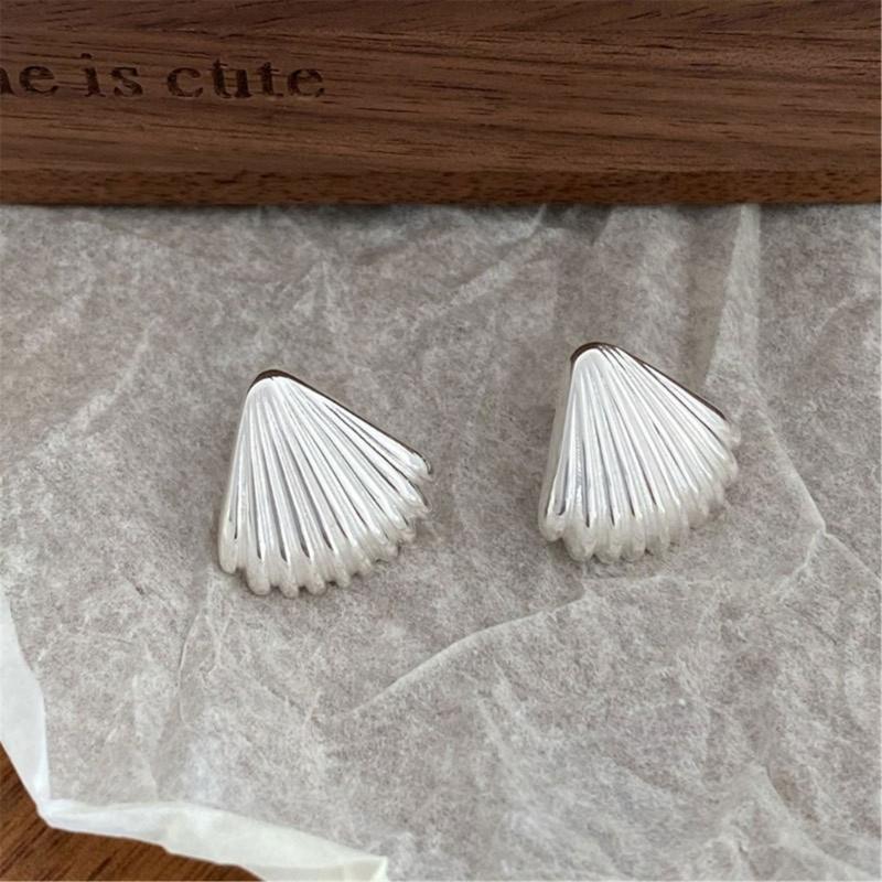 Simple Metal Shells Pendant Necklace Earrings Sweet Cool Collar Necklace Choker Neck Chain Y2K Earrings Fashion Jewelry