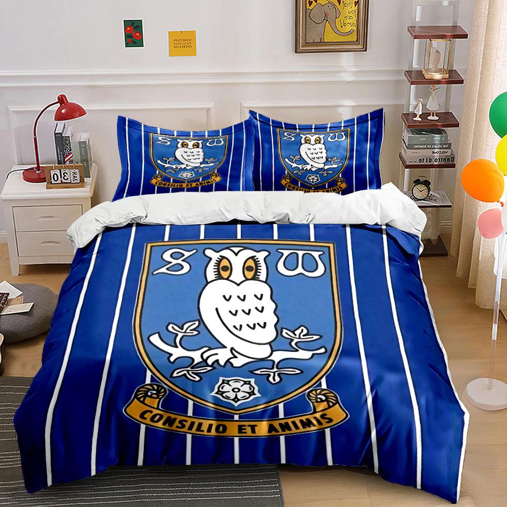 Blue Owl Badge Bedding Set Bedding Duvet Cover Set Duvet Cover Pillowcases  (1 * Duvet Cover 2 * Pillowcases, without duvet insert) 135x200cm