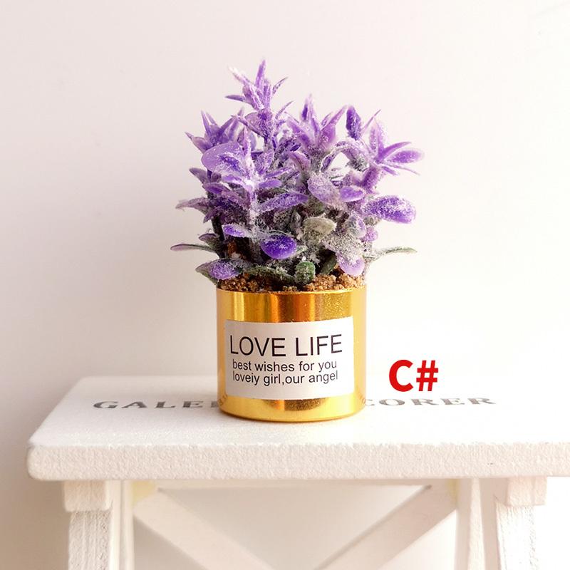 1:12 mini kvetov v kvetináčoch Domček pre bábiky Miniatúrne kvety Rozprávková záhradná ozdoba Domček pre bábiky Dekorácia Bonsai Hračka pre deti