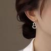 Silver Needle Inlaid Diamond Gourd Earrings - Luxurious Chinese Style, Versatile and Elegant Fashion Accessories