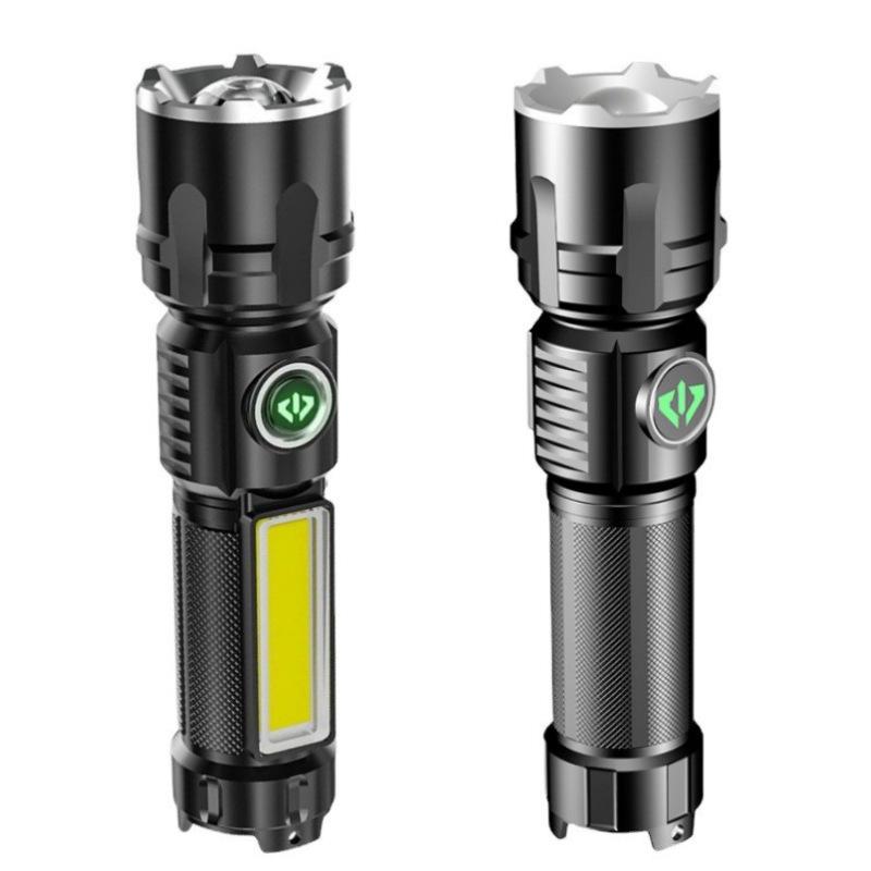 Waterproof Multifun LED Outdoor Flashlight: High-Intensity, Side Light, Zoom, USB Rechargeable