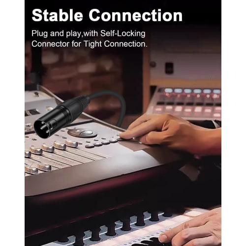 Poyiccot XLR DMX Cable, Short, 30cm, XLR To RJ45 Cable, DMX 3-Pin XLR Male To RJ45 Male Cable with XLR Connector, RJ45 To 3-Pin XLR Adapter, CAT5 Exte