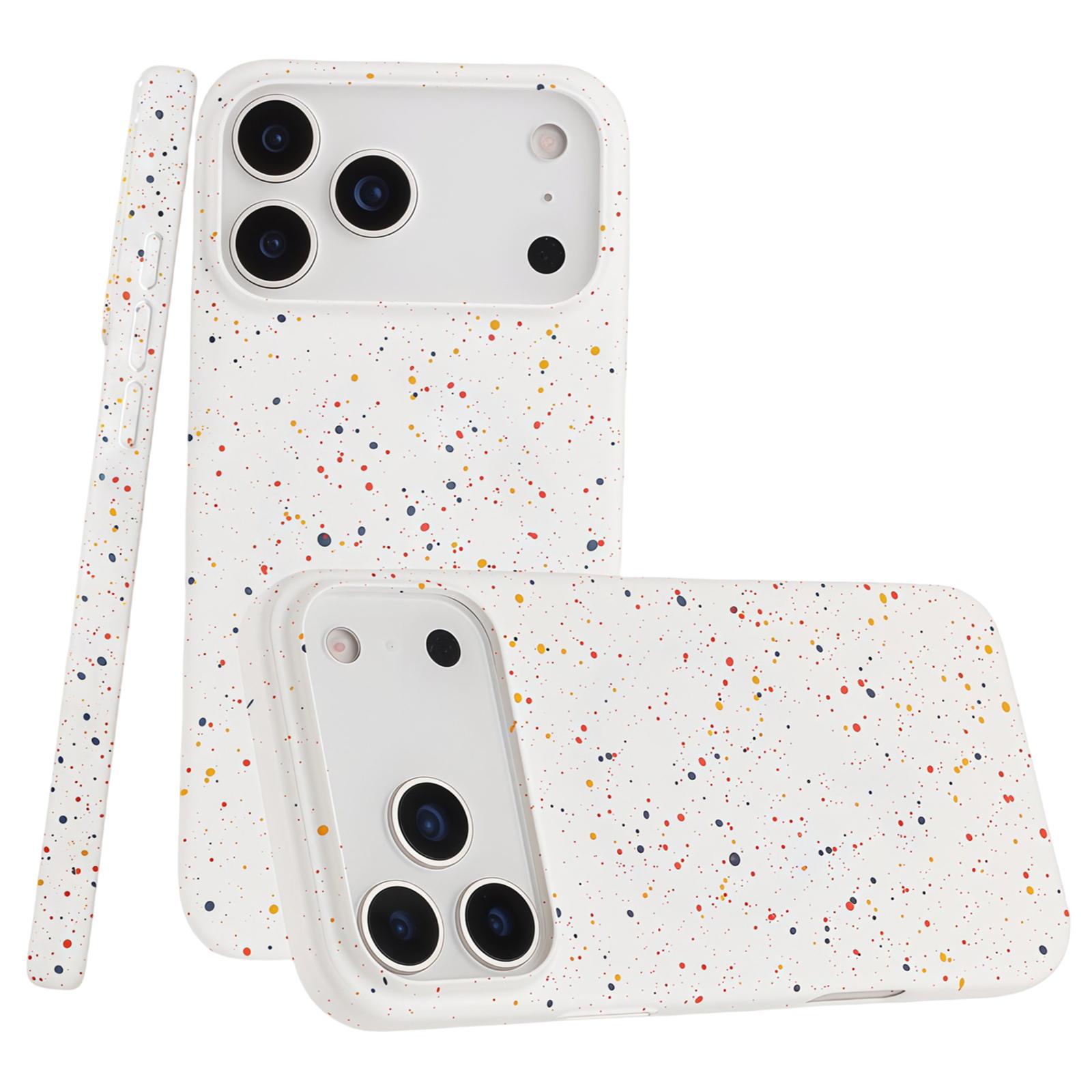 For iPhone 17 Pro Magnetic Case Colorful Spots Matte Shockproof PC Phone Cover
