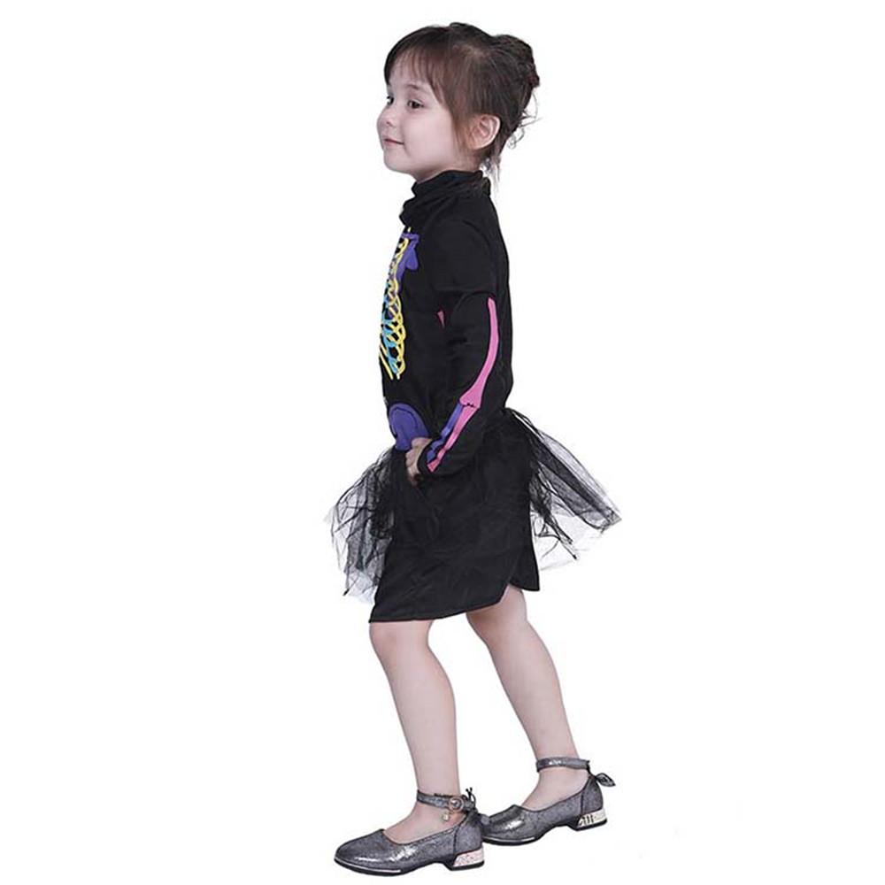 Jenter Halloween Multi-Color Skjelett Bones-Print Dress Costume