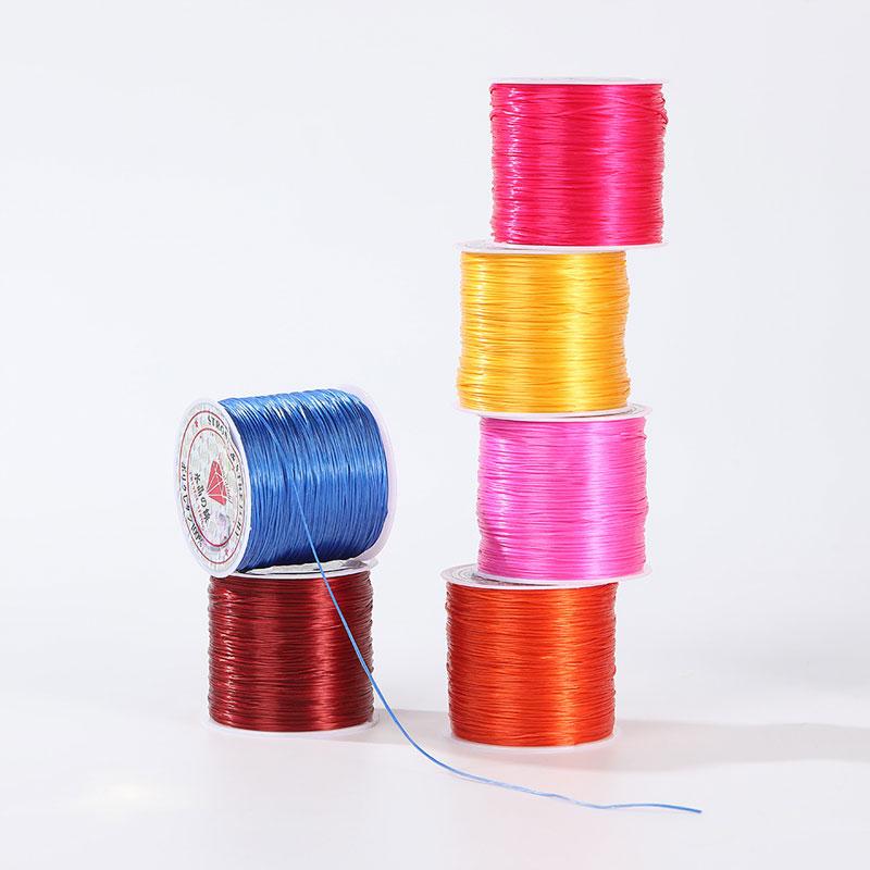 1Roll Beading Thread Accessories Flat Elastic Thread Elasticity Spandex DIY 0.8mm Elastic Cord Hand Knitting