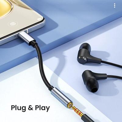 Type C To 3.5mm Audio Adapter Cable USB C Male To 3.5mm Female Headphone Jack Adapter Plug and Play For iPhone 15 Series Samsung