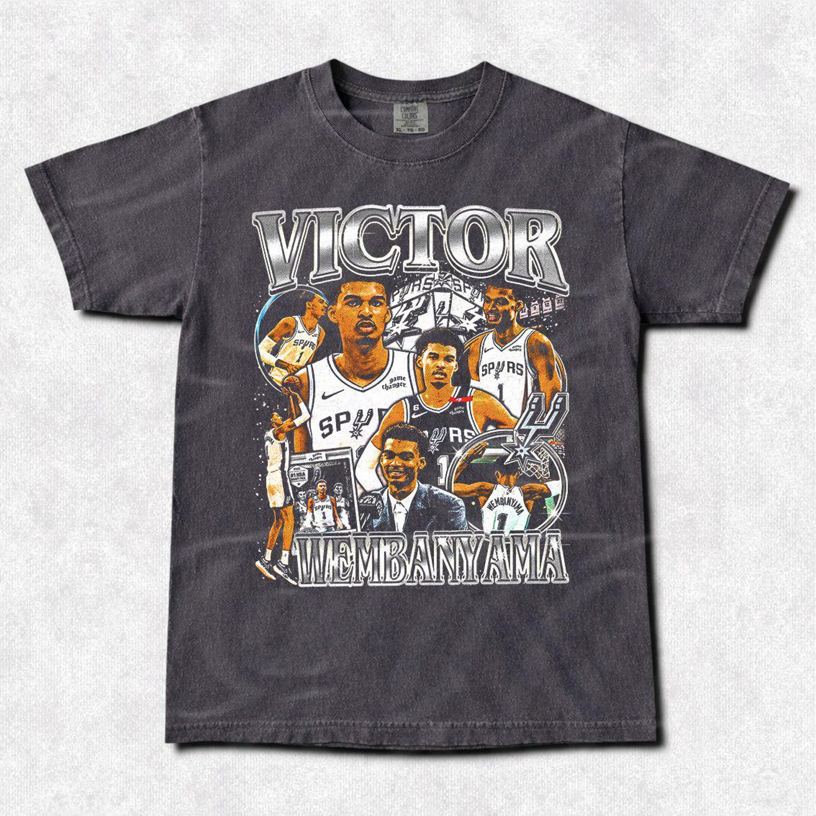 Victor Wembanyama Vintage Basketball T-Shirt: Unisex Cotton Tee FD XL