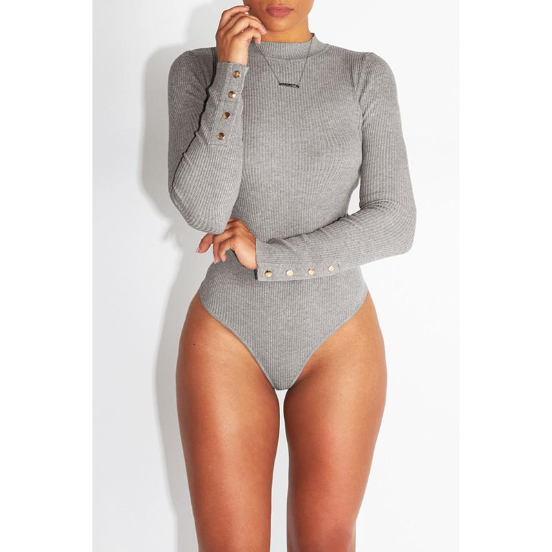 Premium Quality Long Sleeve Basic Jersey Bodysuit For Effortless Versatility