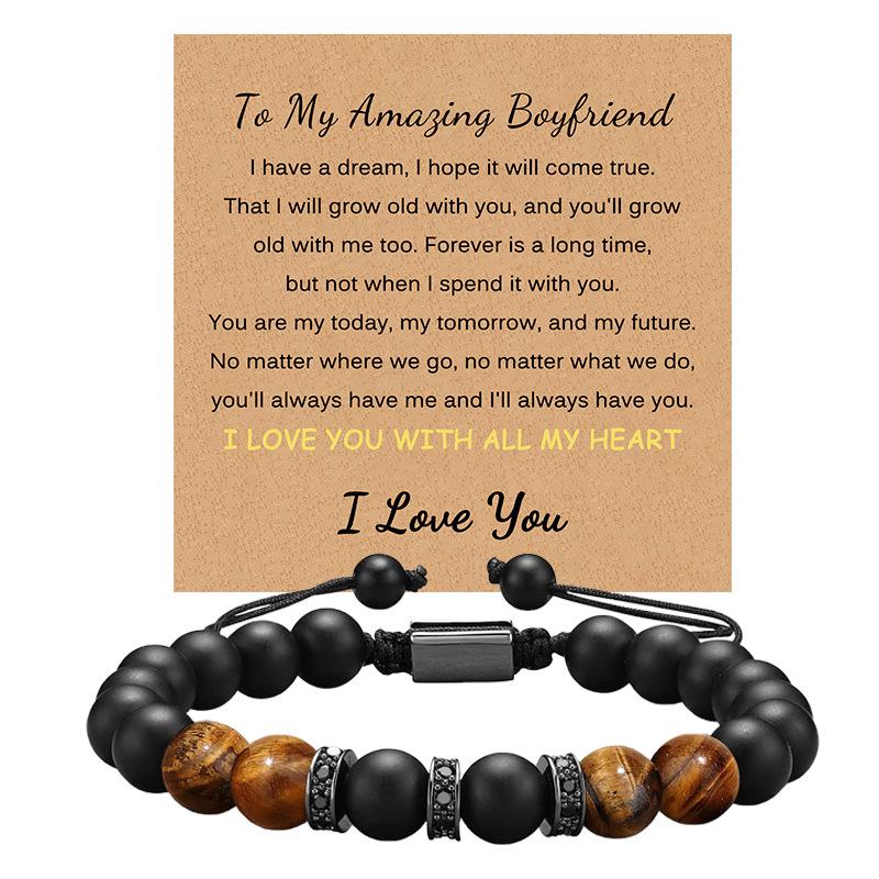 

JYL TS Bracelet Men s Beaded Classic Enhances Charm & Stability To My Amazing Boyfriend румяный коричневого