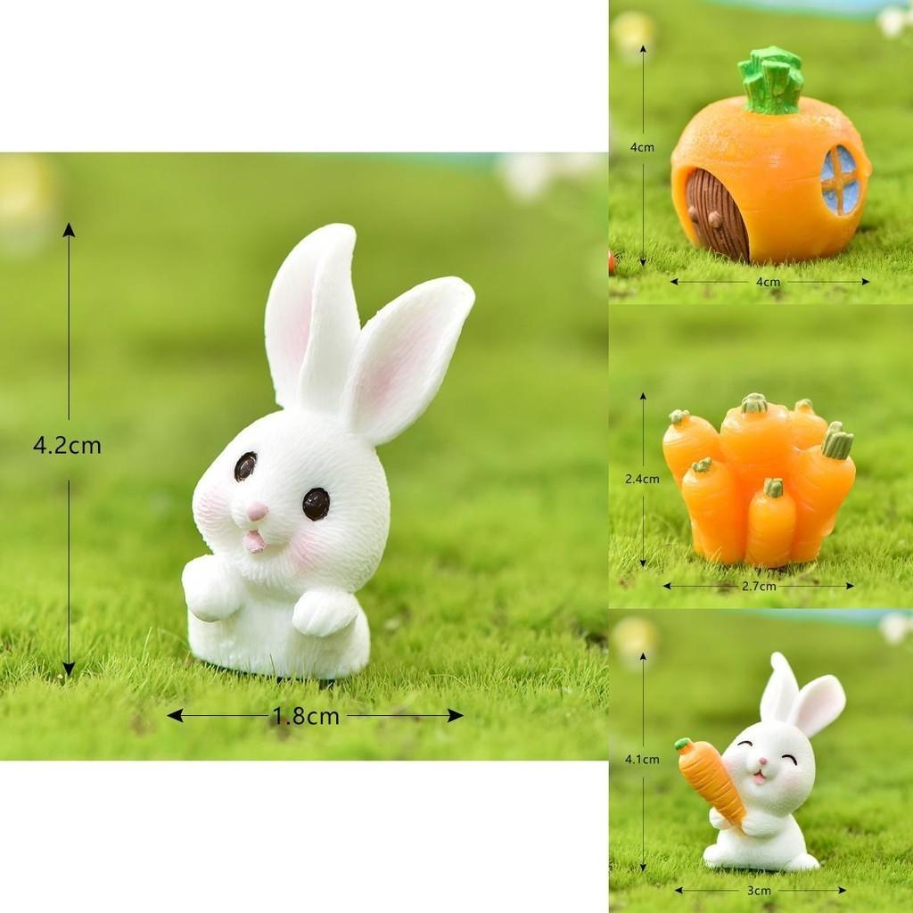 Affascinante Coniglio Mangia Carota Figurina in Resina Fai da Te per Raffinata Decorazione di Paesaggio Micro