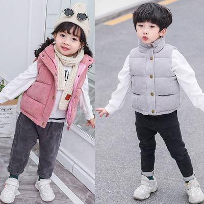 Baby Kids Thicken Vests Winter Girl Boys Jackets Corduroy Coat Early Spring Vest For Toddler Children Sleeveless Jackets