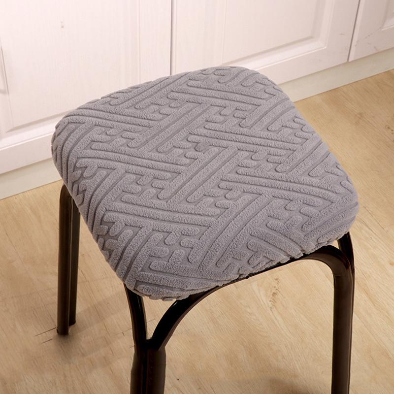Jacquard Bar Chair Cover Stretch Short Back Bar Stool Covers Dining Room Anti-Dirty Seat Slipcovers For Hotel Wedding Home