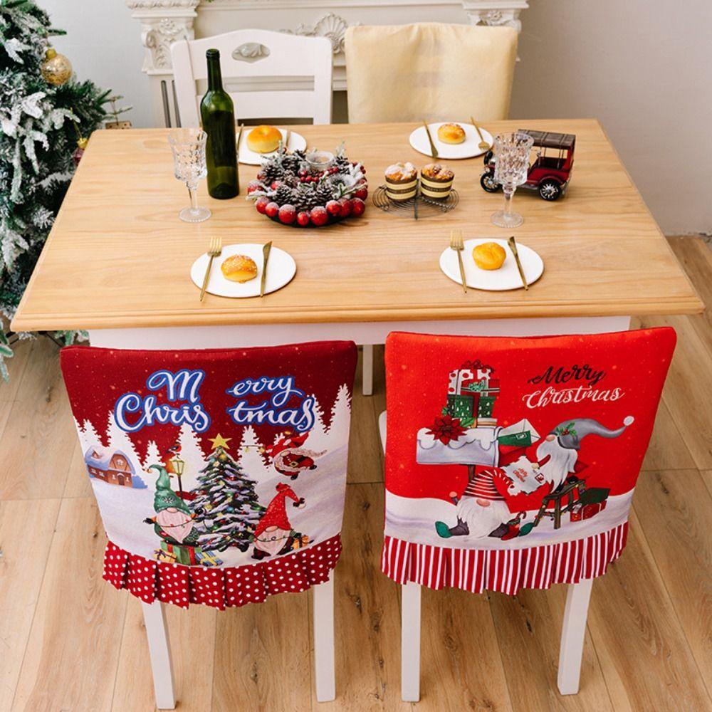 

Soft Xmas Dinner Chair Seat Cover Stretch Christmas Table Decor Dress-up Props style3