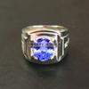 Tanzanite Oval Cut Gemstone With 925 Sterling Silver Ring For Men's #B654 JL375686563295