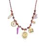 Adjustable Copper Chain Necklace With Marine Life Charm Including Seashells Starfish and Pearls Accent for Casual Wear