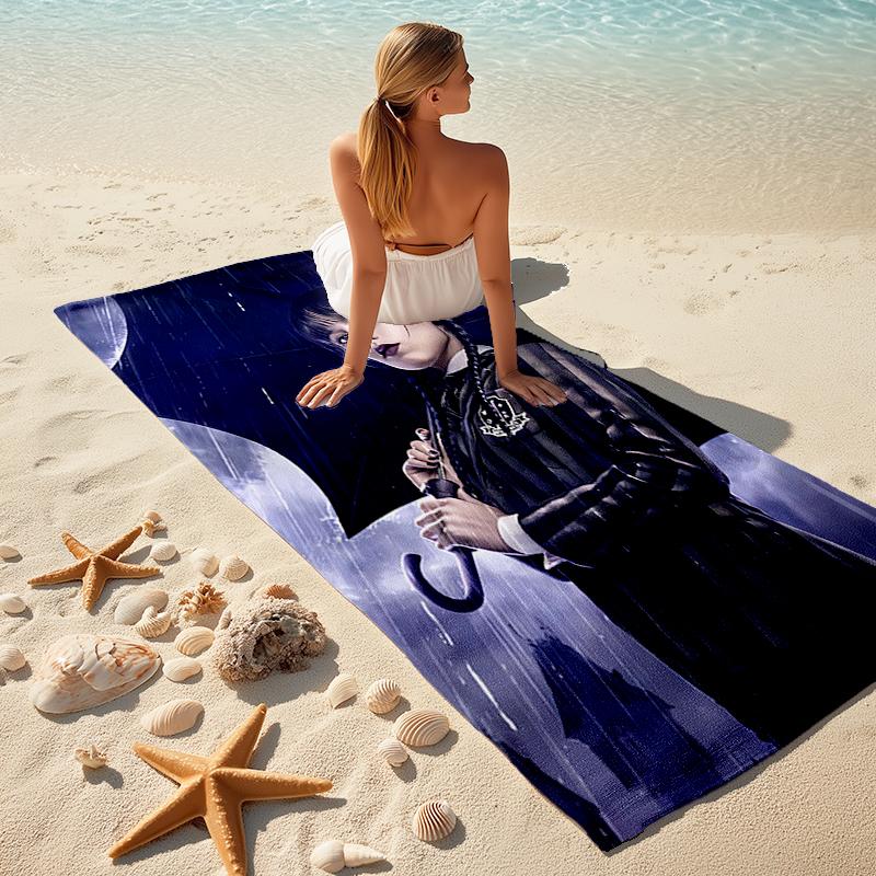 1pc Wednesday (4) Beach Towel, Comfortable and Thick, and Swimming/Bath/Picnic/Camping Towel, Suitable for Seaside Beaches