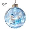 Decorative Hanging Balls Glowing Christmas Story Ornament, Light?Up Mini Holiday Scene Ball with Warm Living Room Ornaments LED Light, Clear Plastic