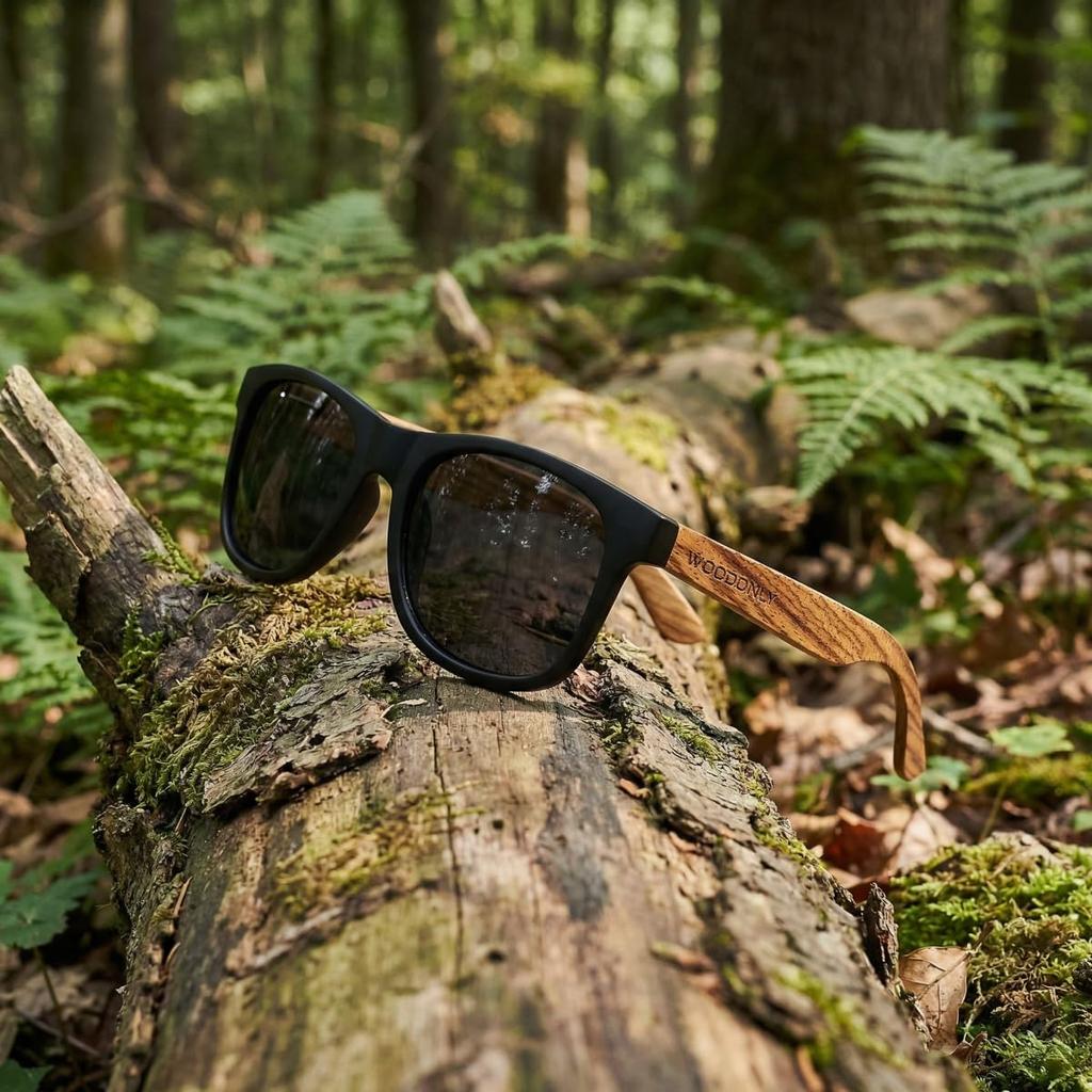 WOODONLY Sunglasses Vintage Polarized UV400 Handmade ZEBRA Wood Gray