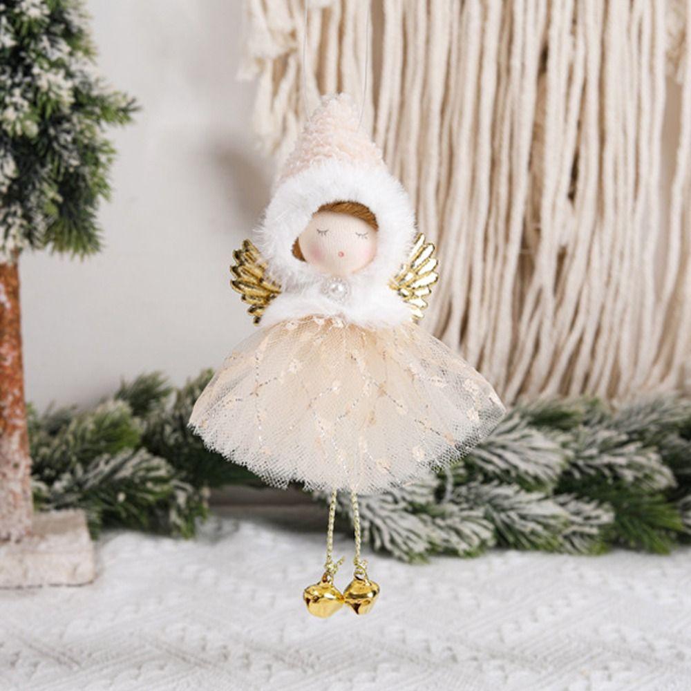 

2pcs Sequin Tulle Skirt Christmas Angel Girl Pendant Home Christmas Decor