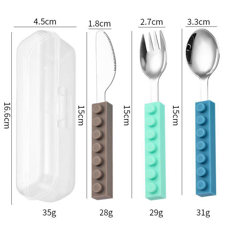 

3 шт. DIY Красочные строительные блоки Сращиваемые вилки Ложки Столовые приборы Студенческий салат Столовые приборы Набор Подходит для кухонного инструмента