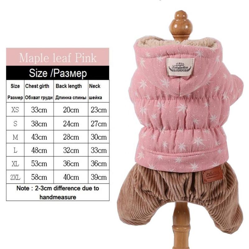 Corduroy Warm Fleece Teddy Pet Overalls Winter Dog Clothes Dog Jumpsuit Pet Cat Clothing