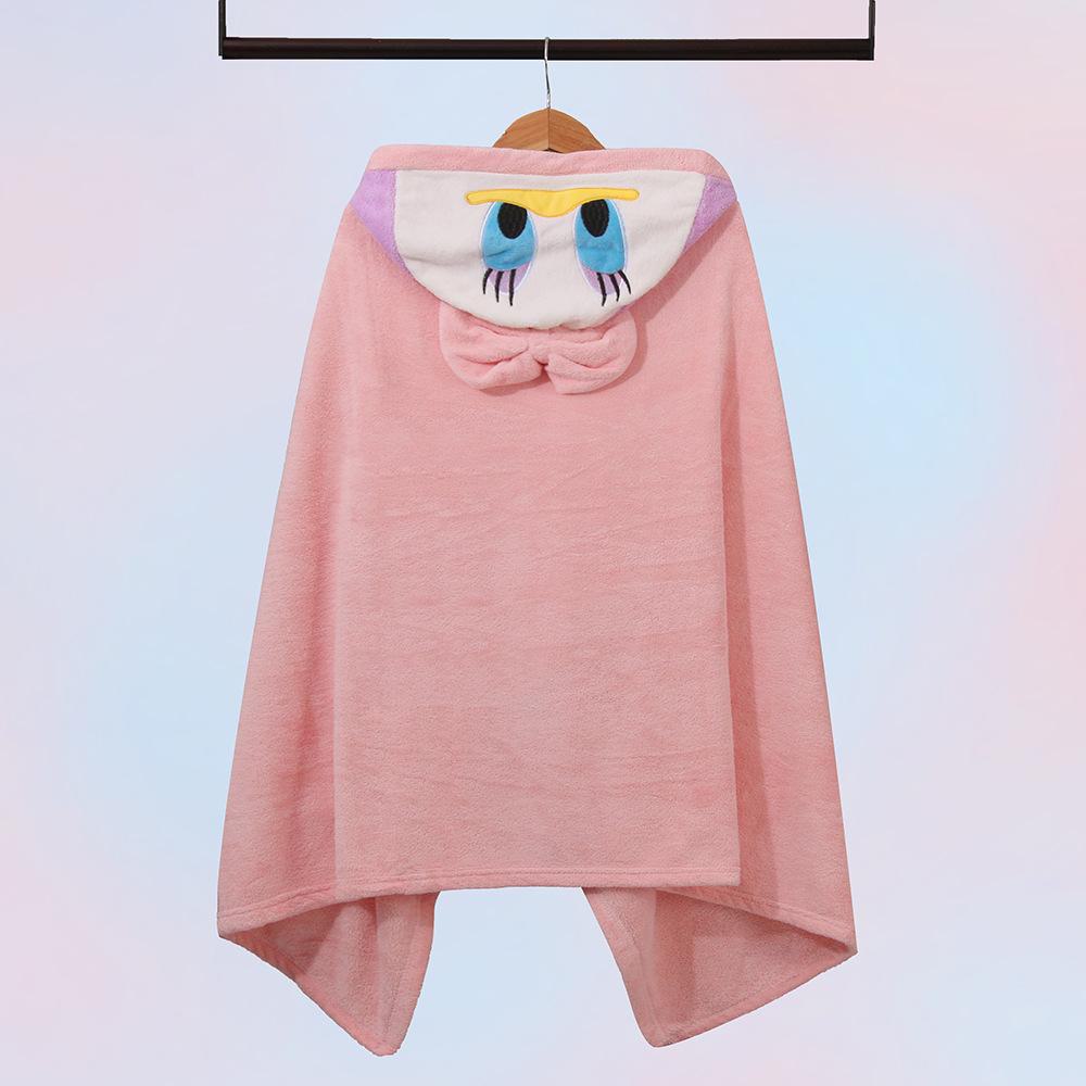 

Детское полотенце-плащ с капюшоном из мультяшного кораллового флиса Duck; 65*135 розовый