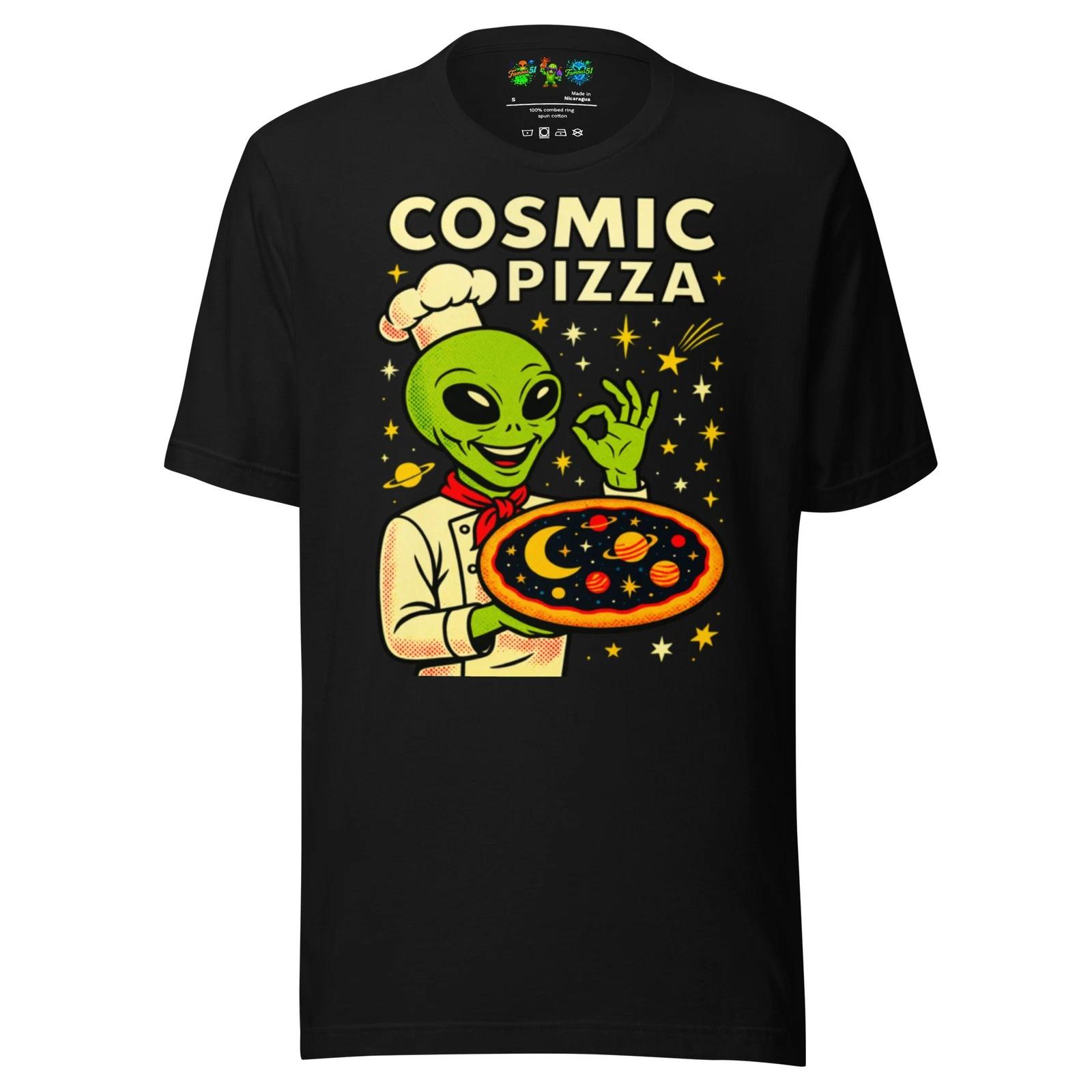 Cosmic Pizza Conspiracy | Alien Tee Shirt | Famous 51 & Premium S