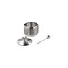 Stainless Steel Sugar Bowl with Spoon Lid Seasoning Pot Small Condiment Container  Restaurant
