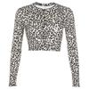 Autumn Women Leopard Print Long Sleeve T-shirt  Sexy Crop Top Streetwear Women Clothes