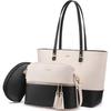 Three-piece Set One-shoulder Diagonal Hand-held Female-white with Black