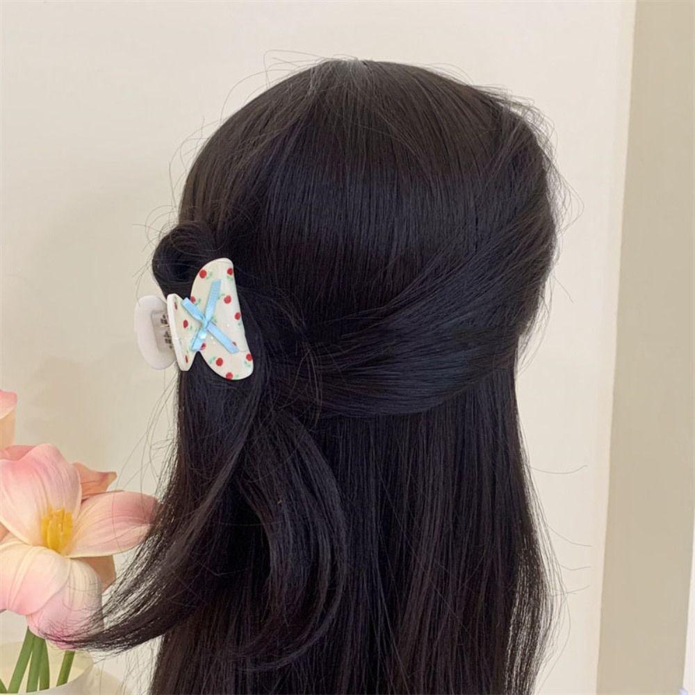Plastic Cat Claw Clip Flower Bow Shark Clip Cute Bowknot Hair Claw  Ladies