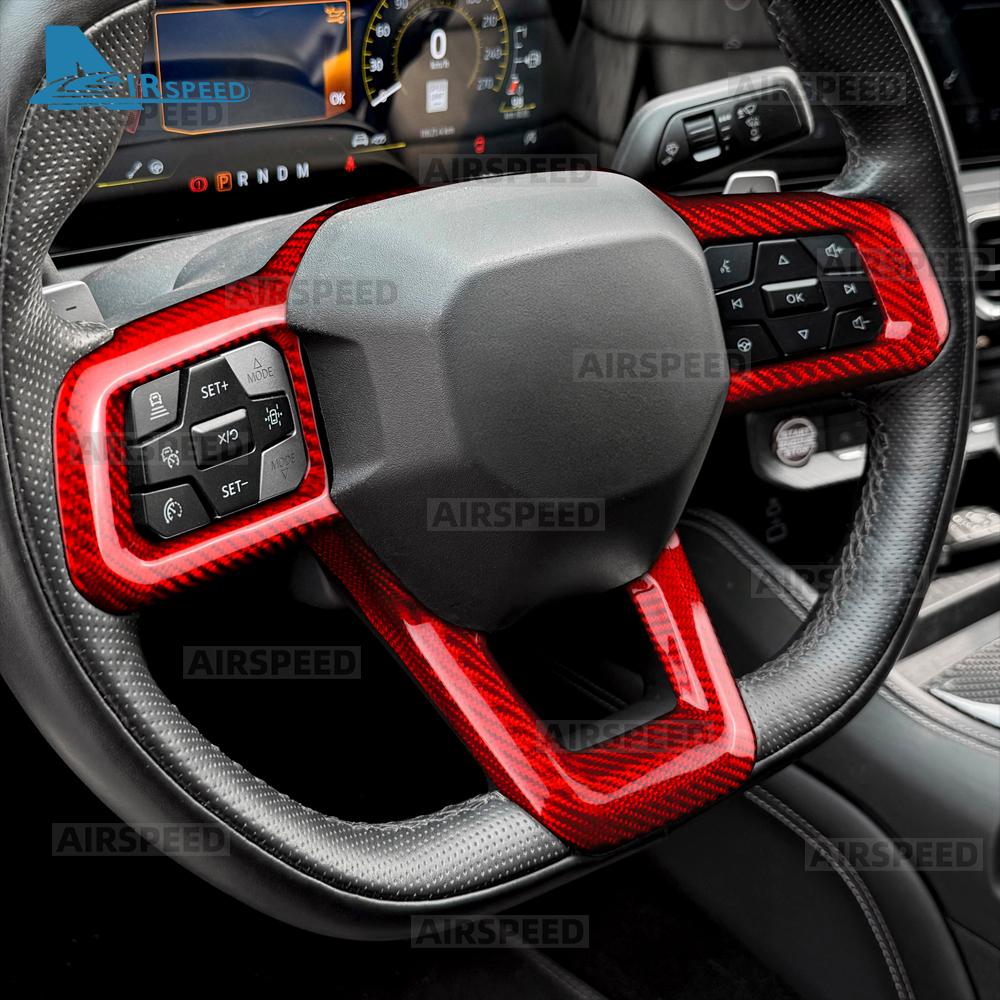 Real Hard Carbon Fiber Sticker For Ford Mustang GT Dark Horse EcoBoost 2024 2025 2026 2027 LHD RHD Car Steering Wheel Frame