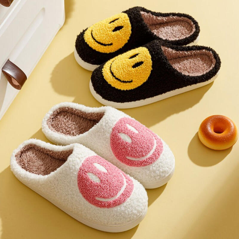 Smile Fur Indoor Slippers, Winter Office Warm Slippers
