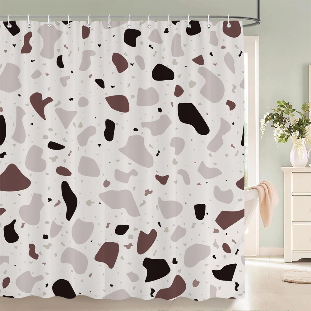 Stripe Shape Shower Curtains For Bathroom Simple Black White Multi-Color Wave Stripe Grid Pattern Waterproof Bathroom Curtains