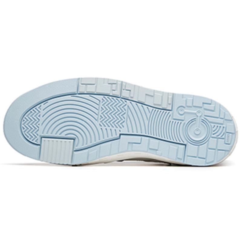 Anta Cushioning, Wear Resistant Mid Top Skateboard Shoes Women's White Blue Sneakers 122218052-4