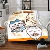 1pc Chiikawa Blanket with Custom Name, Gift, for Men and Women, Soft Blanket, Good for Sofa Bed Couch Travel, Lightweight Flannel Blanket