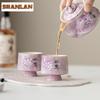 2pc/lot Hand-painted Hydrangea Purple Scales High Foot Teacup Tea Bowl Mug Tea-tasting Fragrance Cup Chazhan Master Cups 60ml