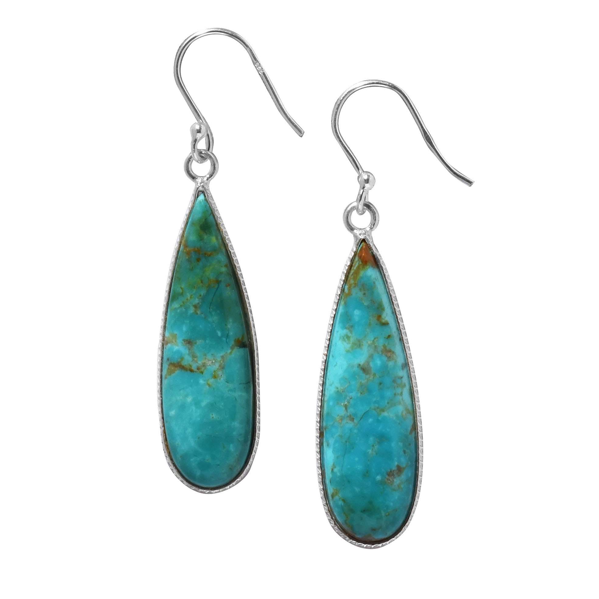 

Turquoise Gemstone Earrings Solid 925 Sterling Silver Handmade Earrings Jewelry Gift For Women And Girls E-3272