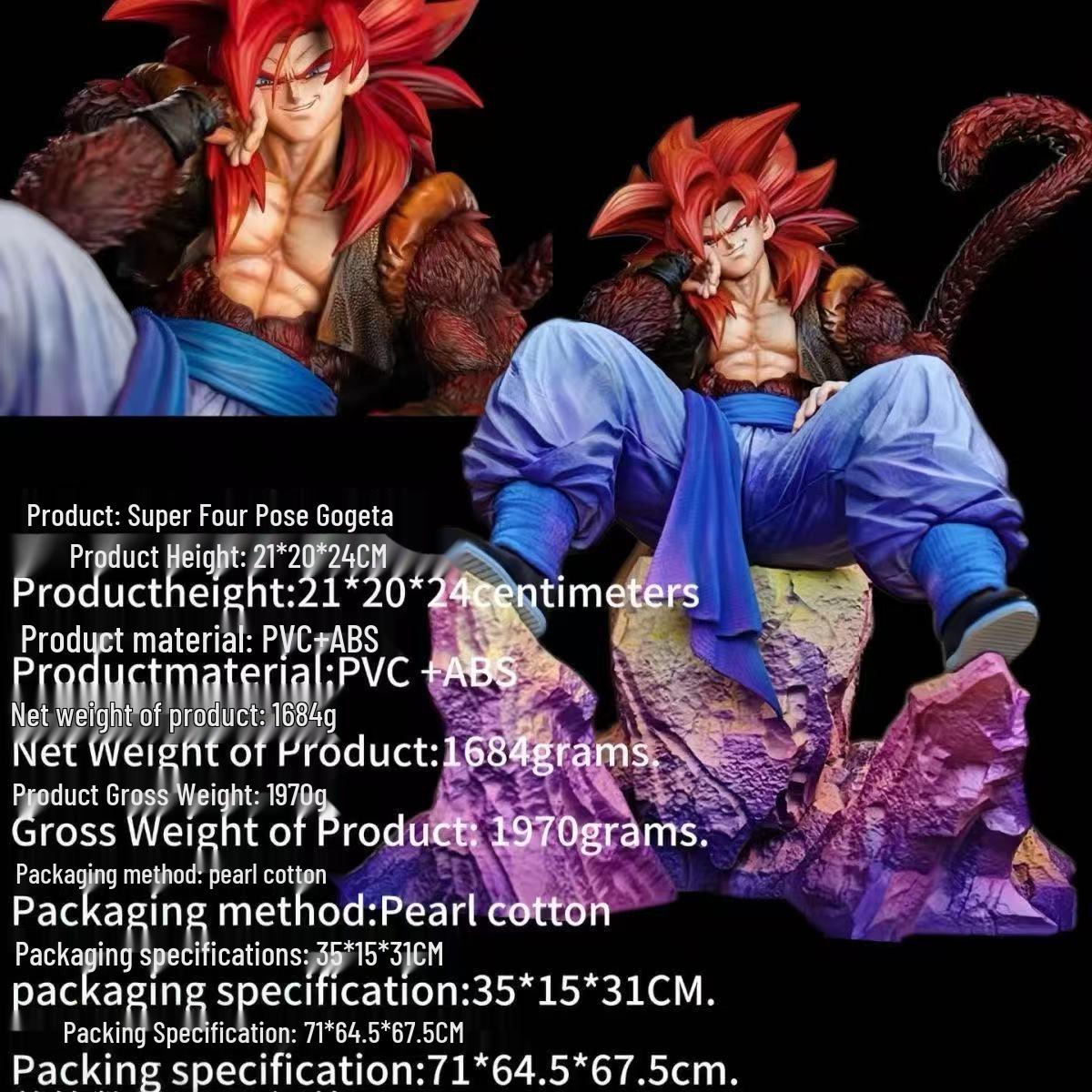Super Saiyan 4 Gogeta Sitting Pose Anime Figure