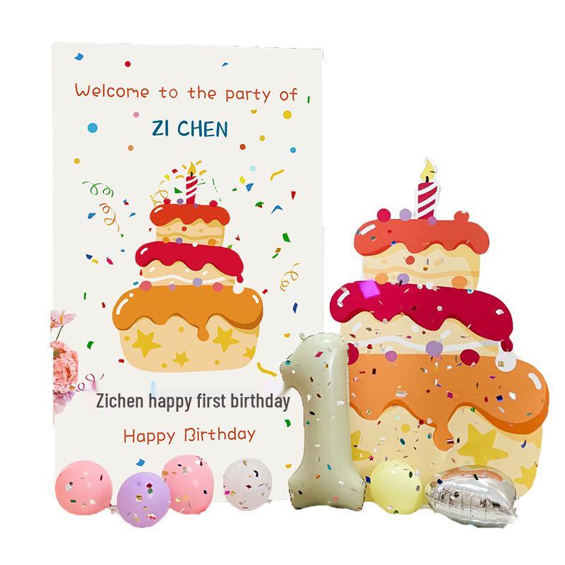 Korean Style First Birthday Decorations: Balloons & Backdrop for Boys & Girls