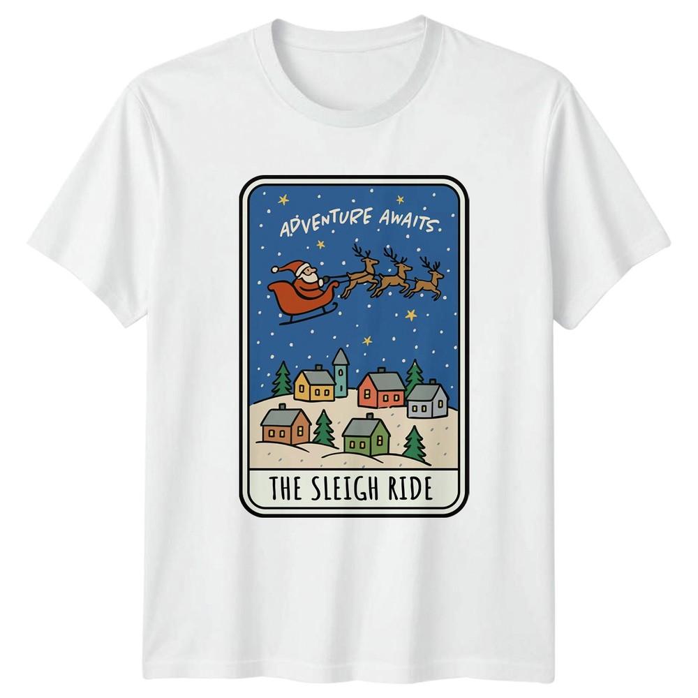 Adventure Awaits The Sleigh Ride Christmas Holiday Santa Unisexs TShirt Unisexs Tee S