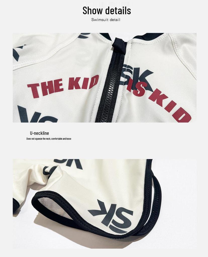 Kids' Korean Long-Sleeve Quick-Dry Sunscreen Swimsuit - Stylish Unisex Swimwear