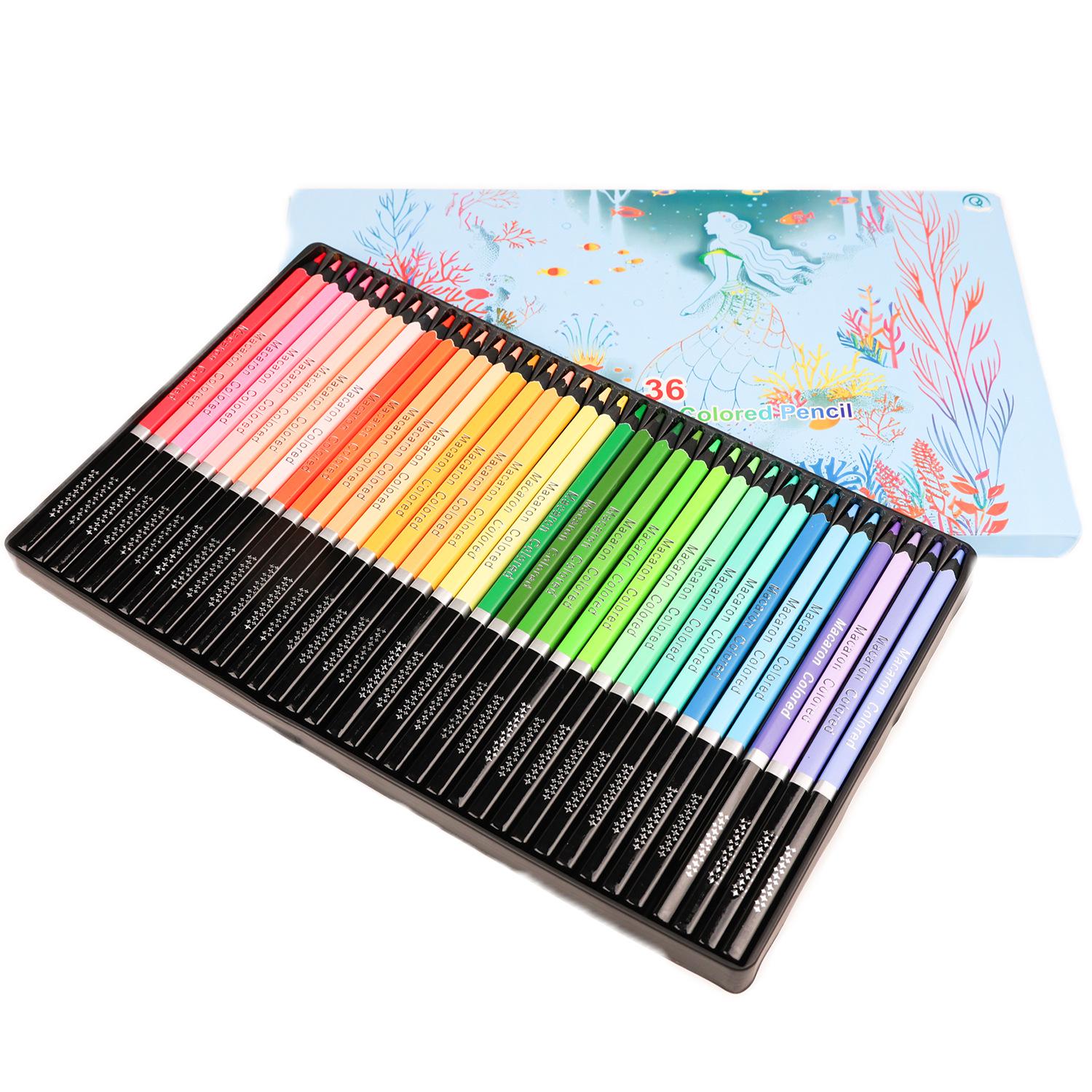 36 Macaron Color Pencils Set with Square Barrels for Journaling and Painting Macaron Color Colored Pencils
