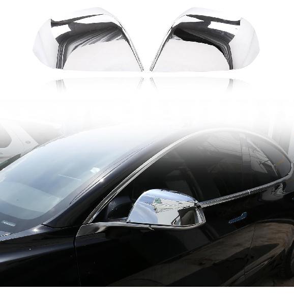 

Side Mirror Cover Compatible with 2017 2018 2019 2020 2021 2022 2023 2024 2025 Tesla Model 3, Side Rear View Mirror Cover Trim Protective Cap, Gloss